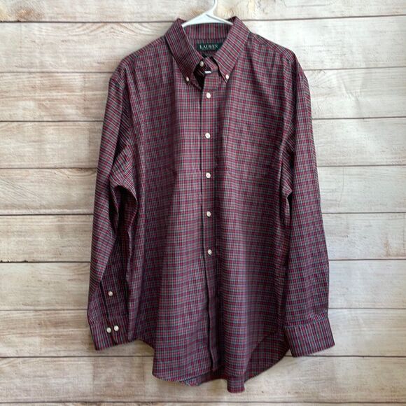 LAUREN RALPH LAUREN CLASSIC FIT SHIRT IN RED PLAID - Picture 1 of 5